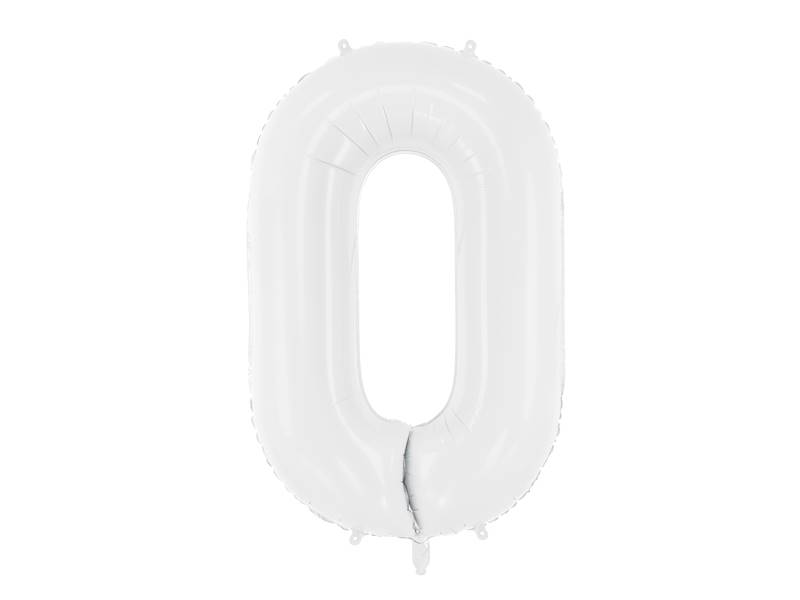 Balon foliowy Cyfra ''0'', 86 cm, biały