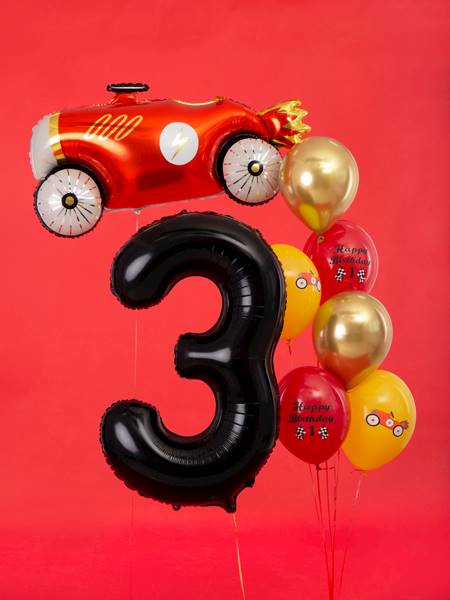 Balon foliowy Cyfra ''3'', 86cm, czarny