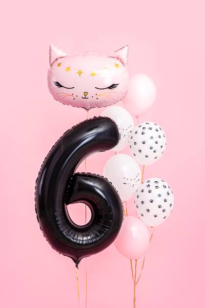Balon foliowy Cyfra ''6'', 86cm, czarny