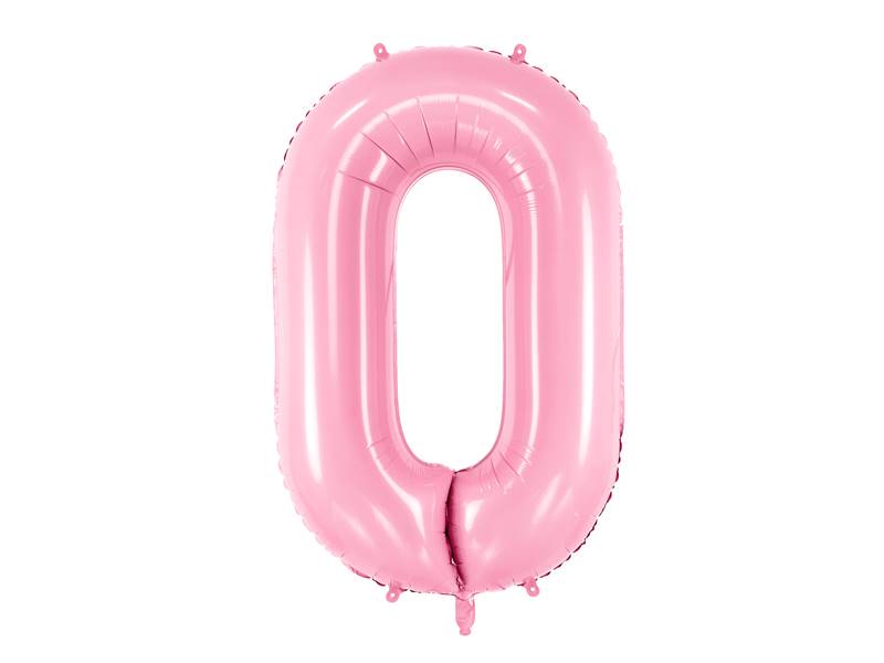 Balon foliowy Cyfra ''0'', 86cm, różowy