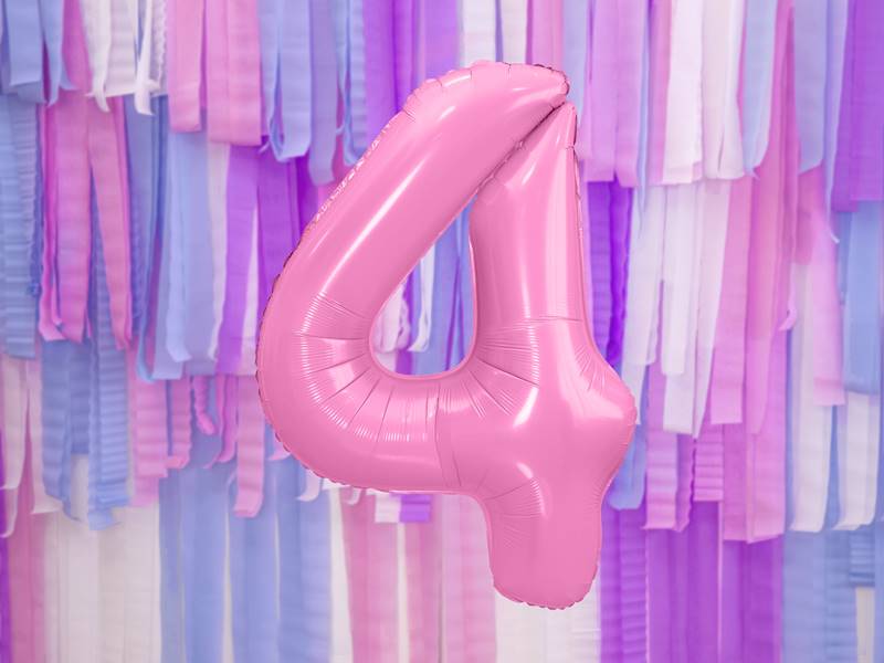 Balon foliowy Cyfra ''4'', 86cm, różowy