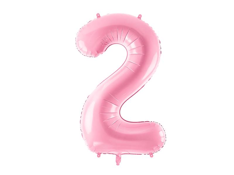 Balon foliowy Cyfra ''2'', 86cm, różowy