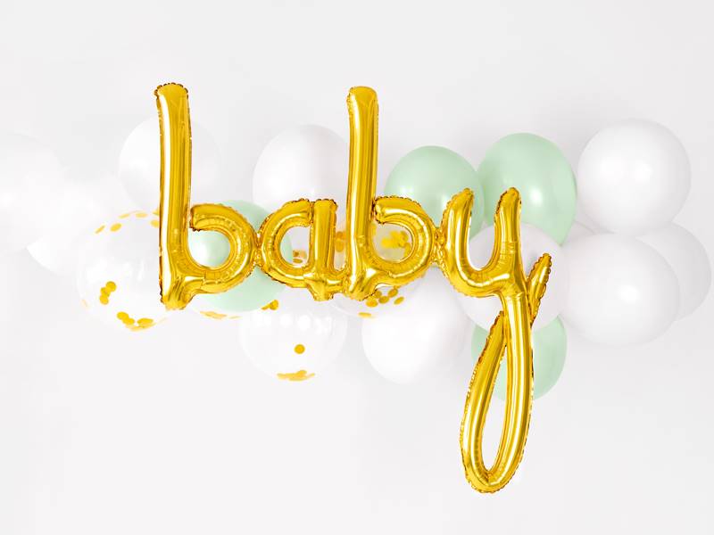 Balon foliowy Baby, złoty, 73,5x75,5cm