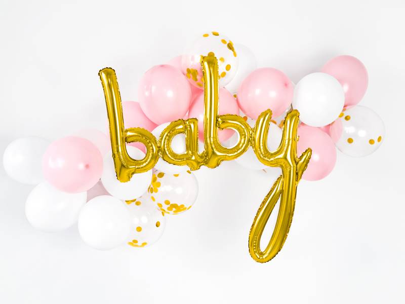 Balon foliowy Baby, złoty, 73,5x75,5cm