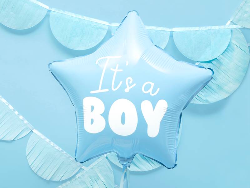 Balon foliowy Gwiazdka - It's a boy, niebieski