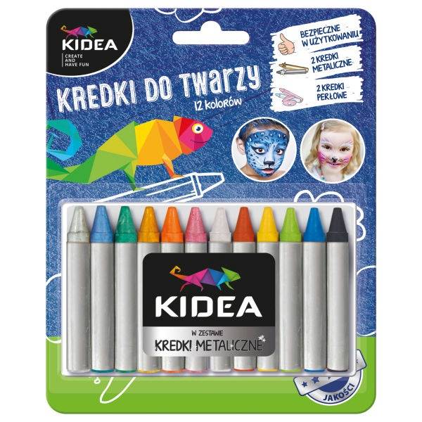 Kredki do twarzy Kidea 12 kolorów