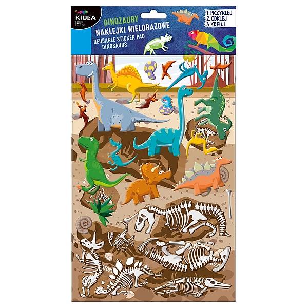 Naklejki wielorazowe Kidea Dinozaury