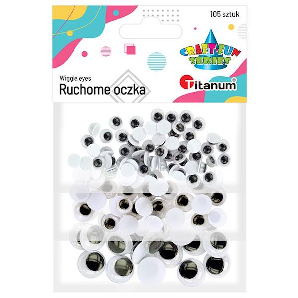 Ruchome oczy Titanum 105 szt. 5/8/15 mm 