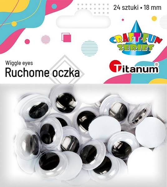 Ruchome oczy Titanum 24 szt. 18 mm