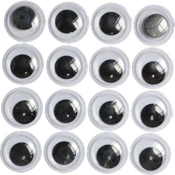 Ruchome oczy samoprzylepne 16 szt. 15 mm