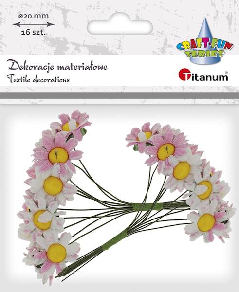 Dekoracje materiałowe Titanum rumianki na druciku