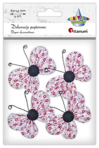Dekoracje papierowe Titanum motyle 3D 4 sztuki