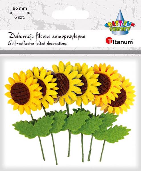 Dekoracje filcowe samoprzylepne Titanum słonecznik
