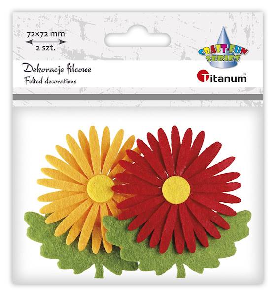 Dekoracje filcowe Titanum kwiaty 2 szt.