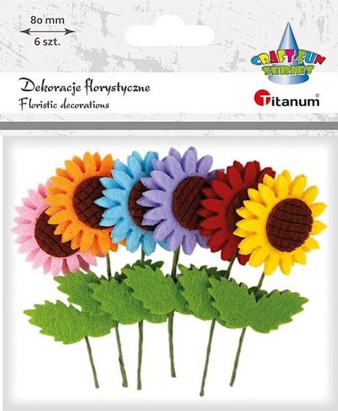 Dekoracje florystyczne Titanum 6 szt. słoneczniki