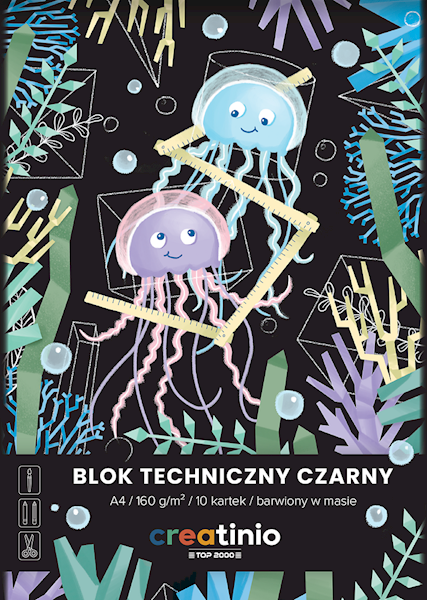 Blok techniczny A4 Creatinio czarne kartki 