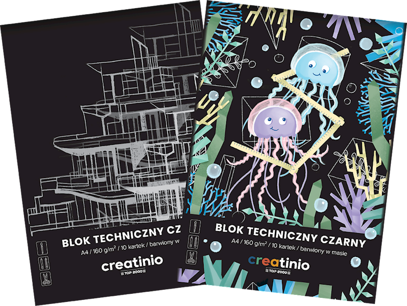 Blok techniczny A4 Creatinio czarne kartki 