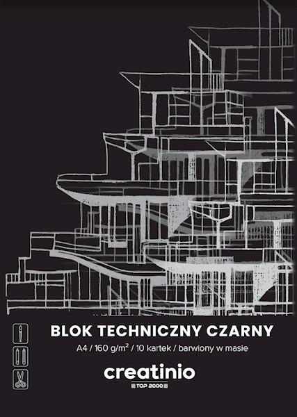 Blok techniczny A4 Creatinio czarne kartki 