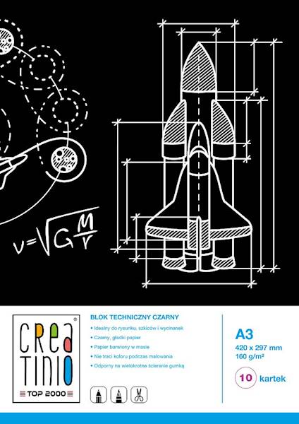 Blok techniczny A3 Creatinio czarny