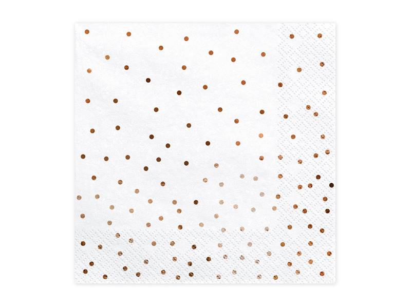 Serwetki Kropki, biały, 33x33cm: 1op./20szt.