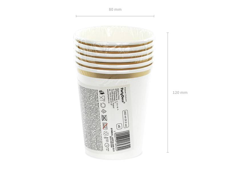 Kubeczki, biały, 260 ml: 1op./6szt.