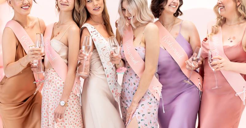 Szarfy Bride to be i Bridesmaid, mix, 76cm
