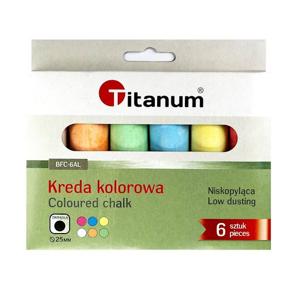 Kreda chodnikowa 6 szt. kolorowa Titanum