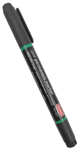 Marker perm. TOMA TO-321 dwustronny do CD zielony