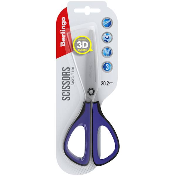 Nożyczki Berlingo Easycut400 20,2 cm niebieskie