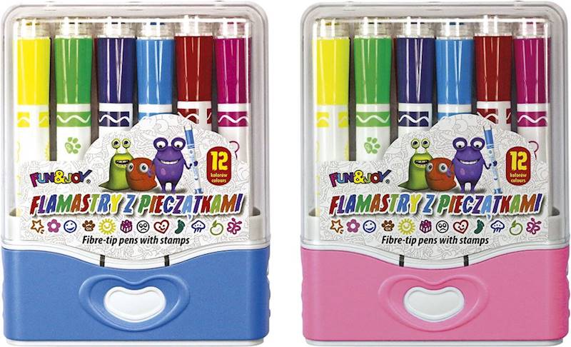 Flamastry z pieczątkami Fun&Joy 12 kol.