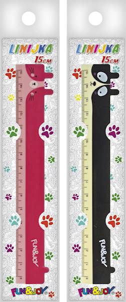 Linijka Fun&Joy 15 cm zwierzęta
