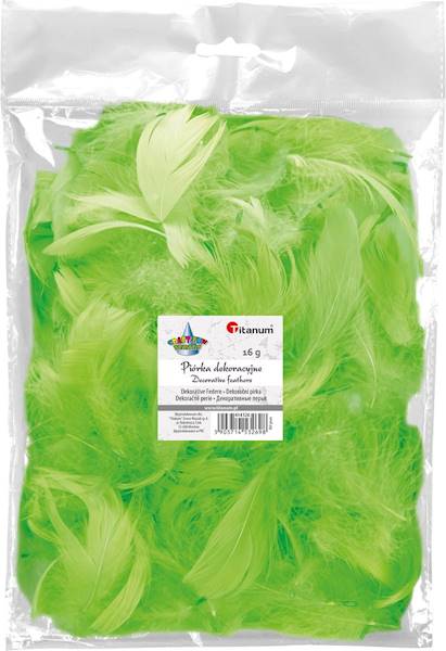 Piórka dekoracyjne Titanum 16g limonkowe