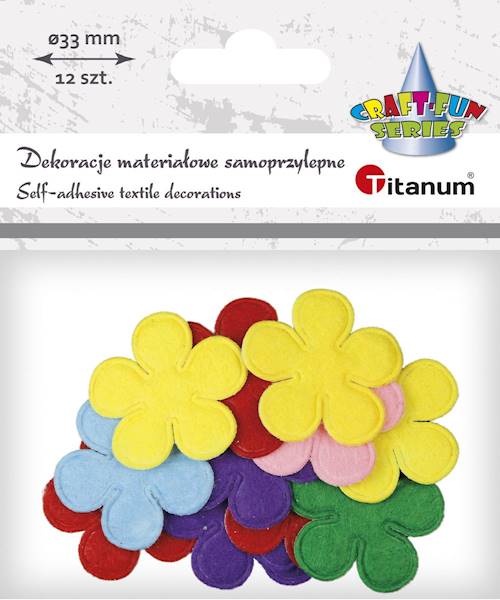 Dekoracje mat. samoprzyl. Titanum 12 szt. kwiaty