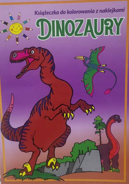 Książeczka do kolorowania z naklejkami Dinozaury