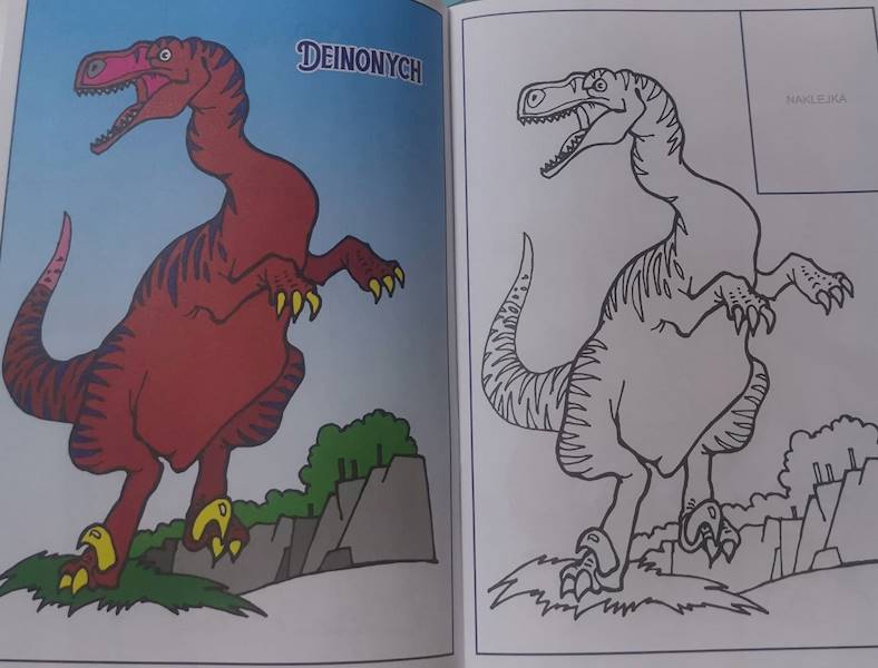 Książeczka do kolorowania z naklejkami Dinozaury