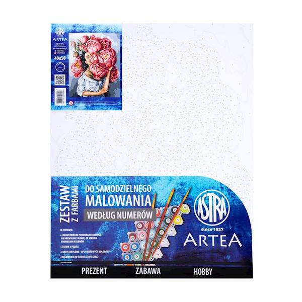 Malowanie po numerach 40x50cm ARTEA - W Piwoniach