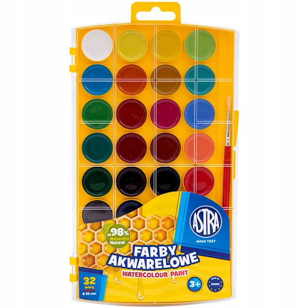 Farby akwarelowe Miodowe Astra 32 kol 
