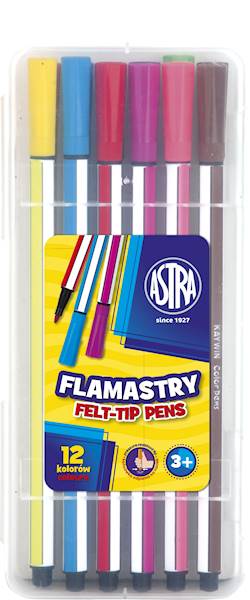 Flamastry ASTRA heksagonalne 12 kolorów