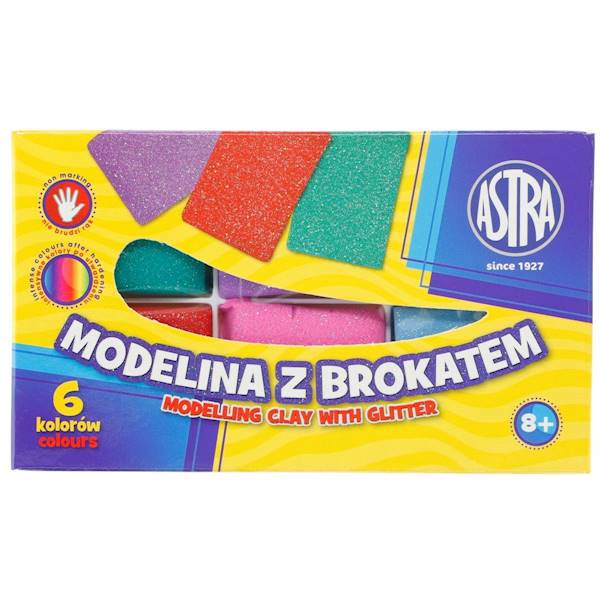 Modelina z brokatem Astra 6 kol x 20g