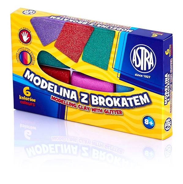 Modelina z brokatem Astra 6 kol x 20g