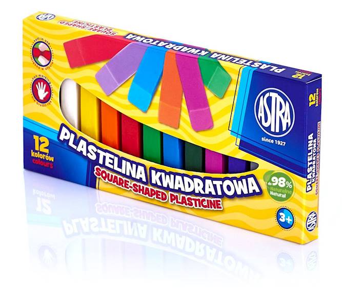 Plastelina Astra kwadratowa 12 kolorów
