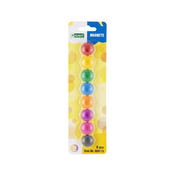 Magnesy D.RECT 20mm 8 szt. kolorowe