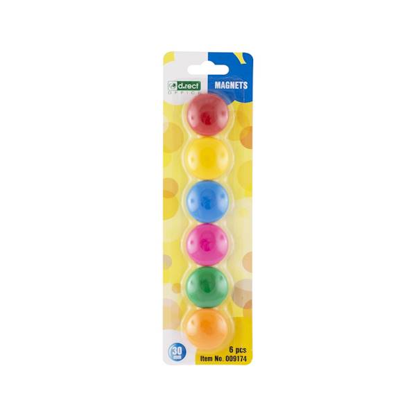 Magnesy D.RECT 30mm 6 szt. kolorowe