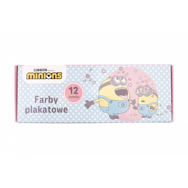 Farby plakatowe 12 kolorów Minionki