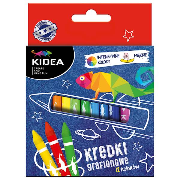 Kredki grafionowe 12 kolorów Kidea
