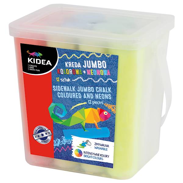 Kreda JUMBO kolorowa + neonowa 12 szt. Kidea