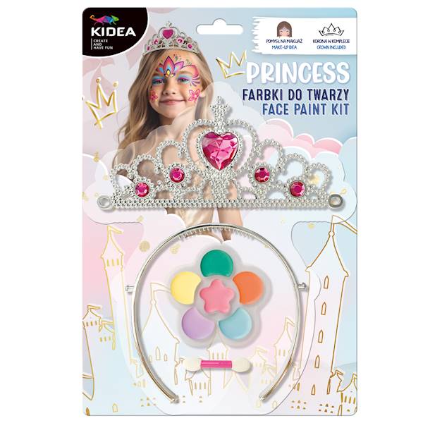 Farbki do twarzy princess z tiarą Kidea