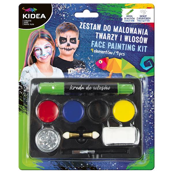 Zestaw do malowania twarzy i włosów Kidea