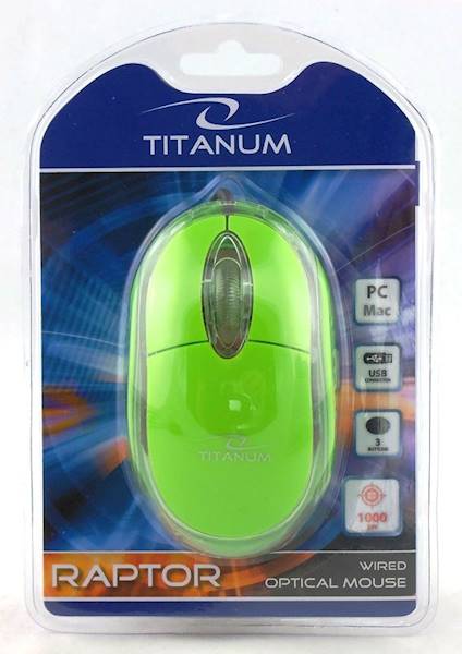 Mysz przewodowa Titanum zielona Raptor USB