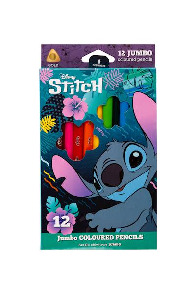 Kredki ołówkowe 12 kolorów Jumbo STITCH